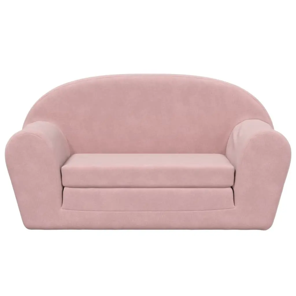Kids Sofa Bed 2-Seater Soft Plush Convertible Armchair Folding Children Couch