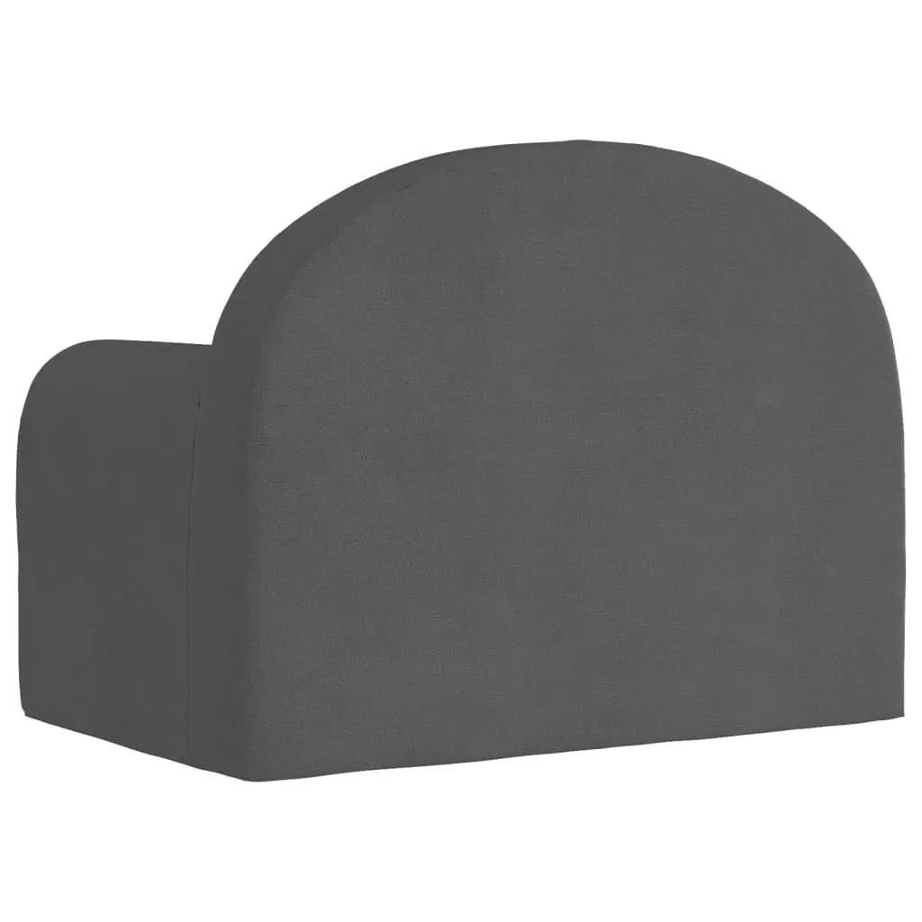 Kids Sofa Bed Anthracite 2-in-1 Convertible Soft Plush Fold Out