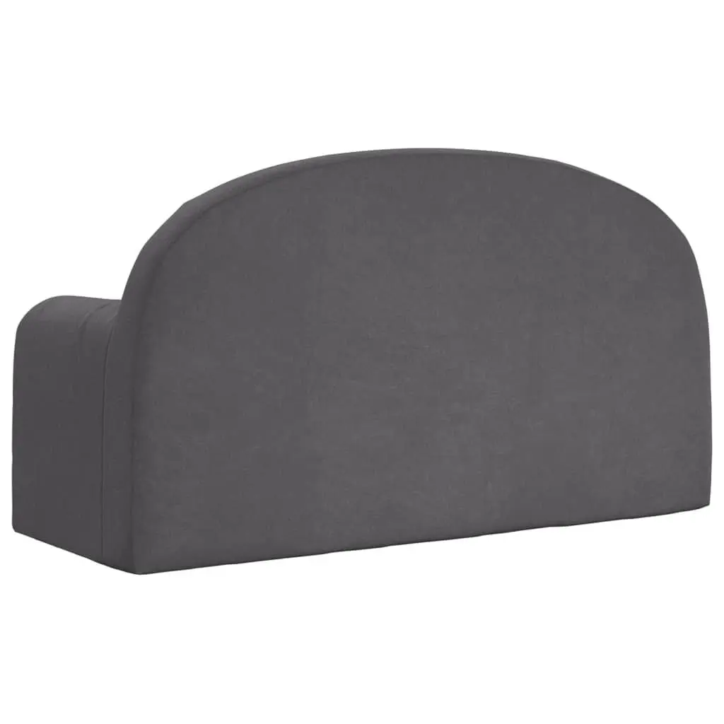 Kids Sofa Bed Anthracite 2-Seater Soft Plush Foldable Armchair