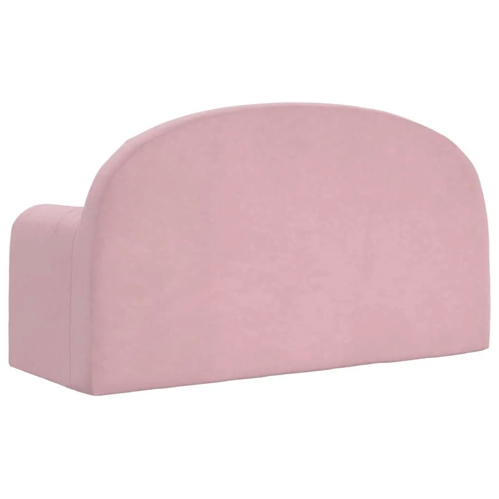 Kids Sofa Bed Pink 2-Seater Soft Plush Fold-Out Chair