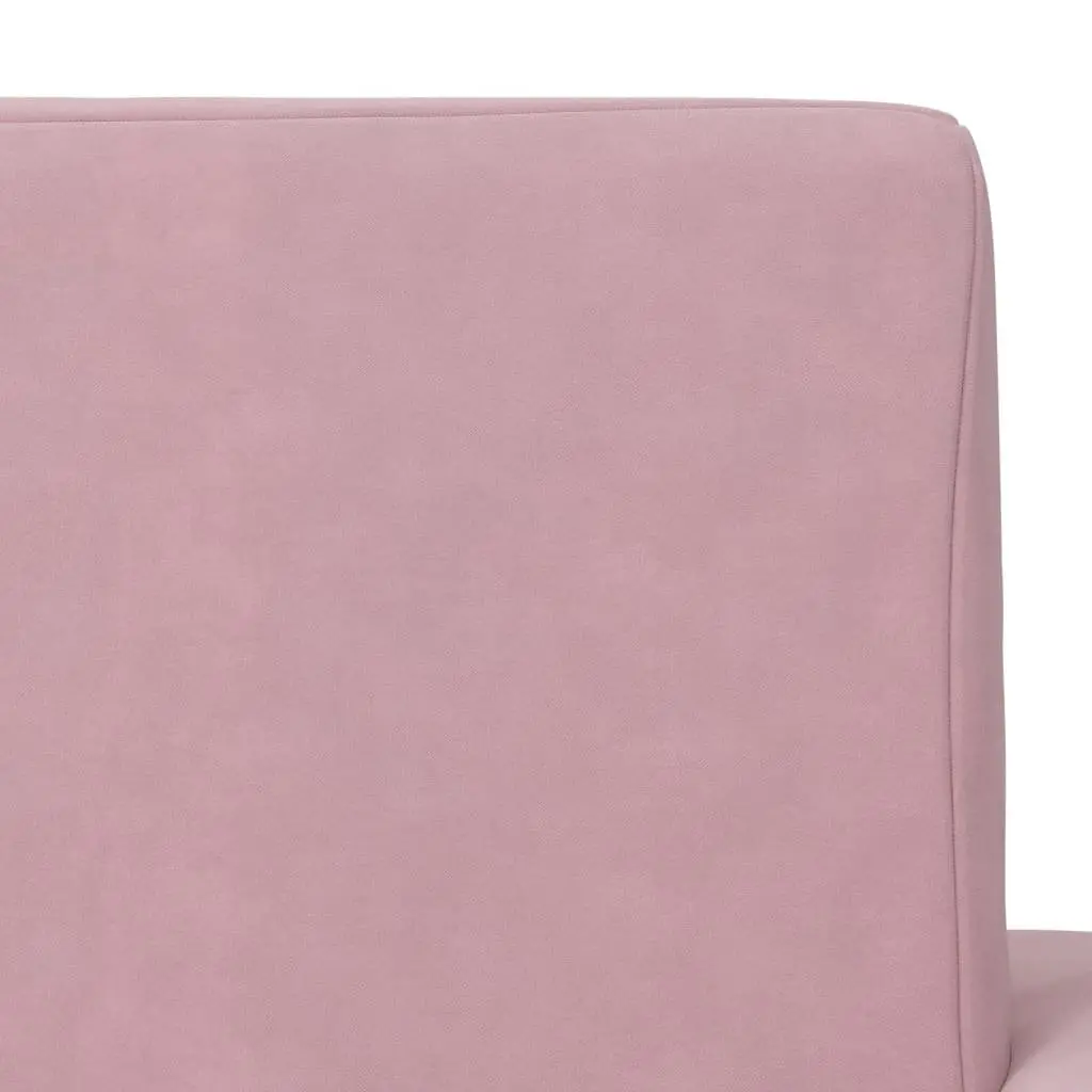 Kids' Sofa Bed 2-Seater Pink Soft Plush Folding Armchair Play Nap Lounge
