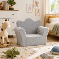 Compact and Stylish Grey Sofa for Kids