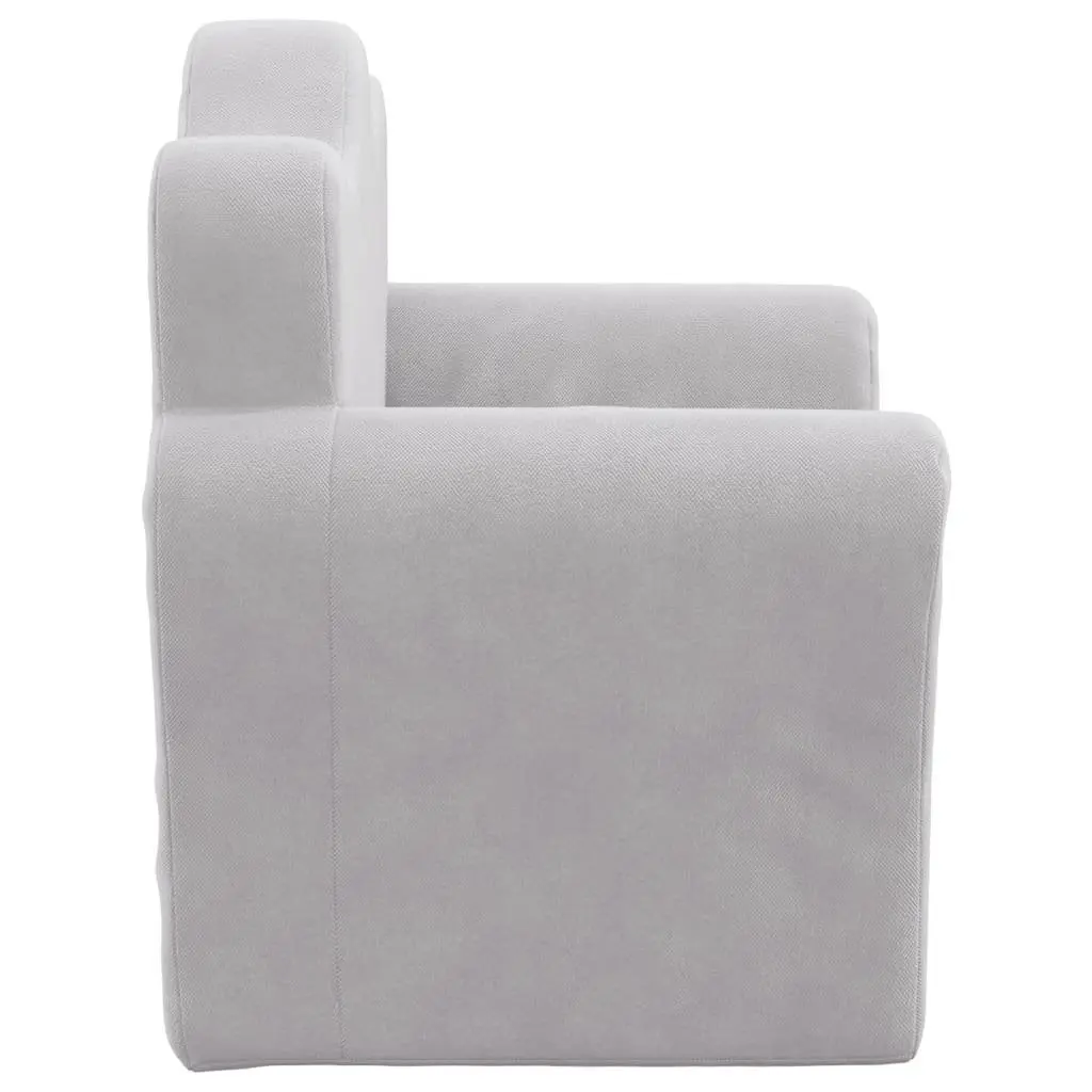 Kids Sofa Grey Soft Plush Removable Cover Washable Couch with Armrests
