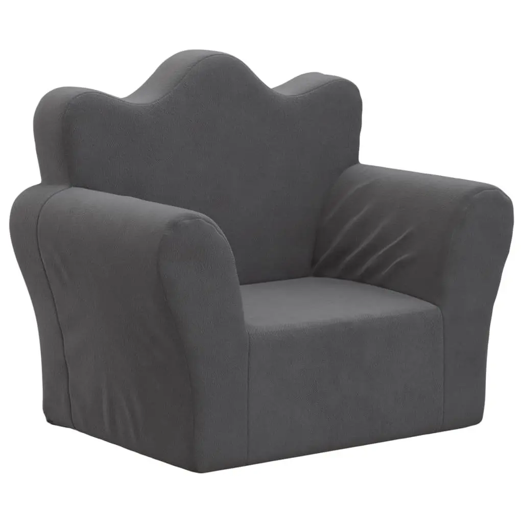 Kids Sofa Anthracite Soft Plush Couch Children Furniture Comfortable Reading