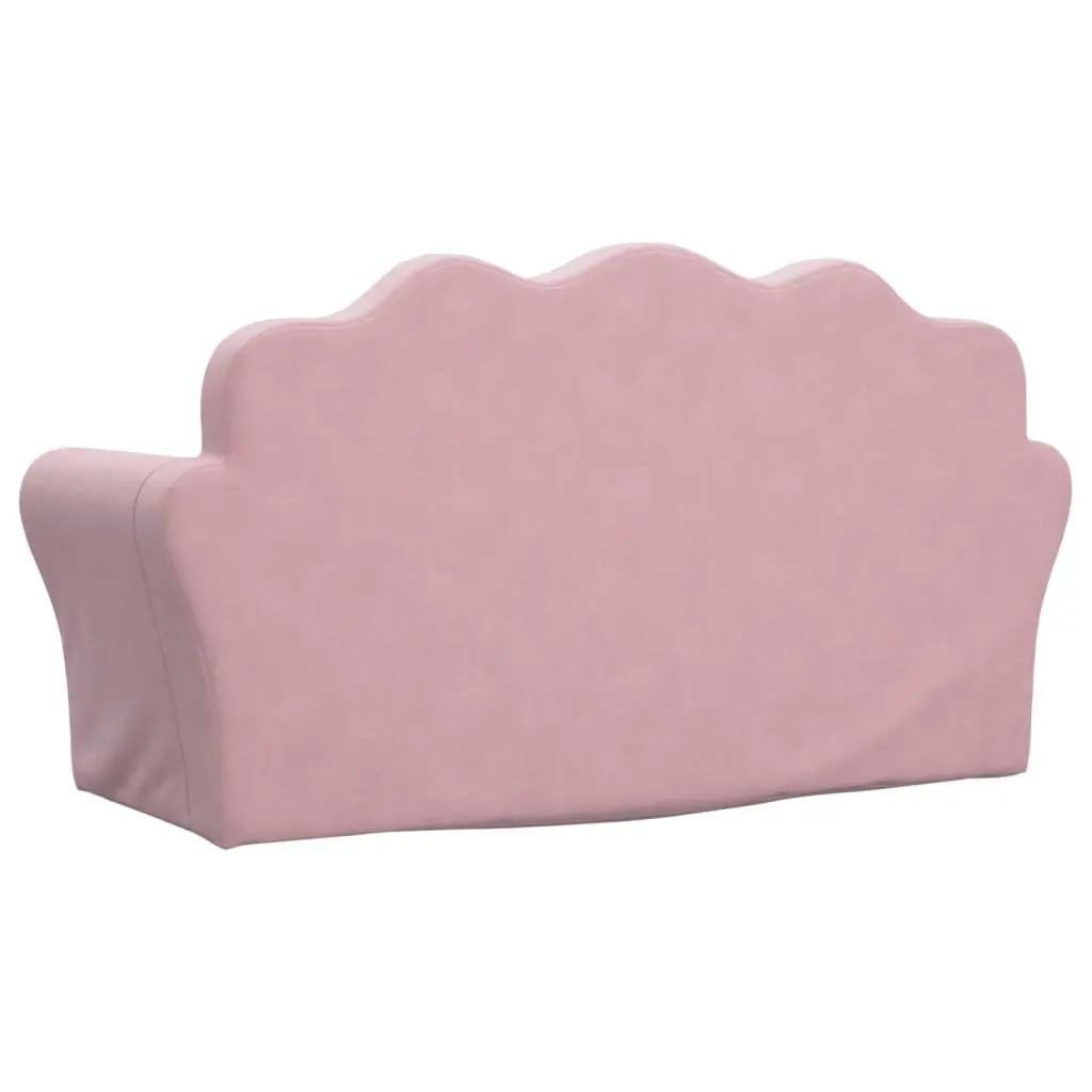 Kids' Sofa Pink 2-Seater Soft Plush Couch Removable Washable Cover