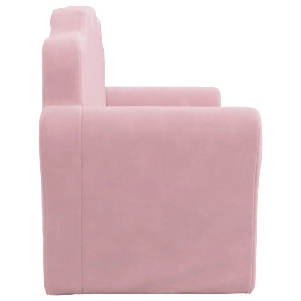 Kids' Sofa Pink 2-Seater Soft Plush Couch Removable Washable Cover
