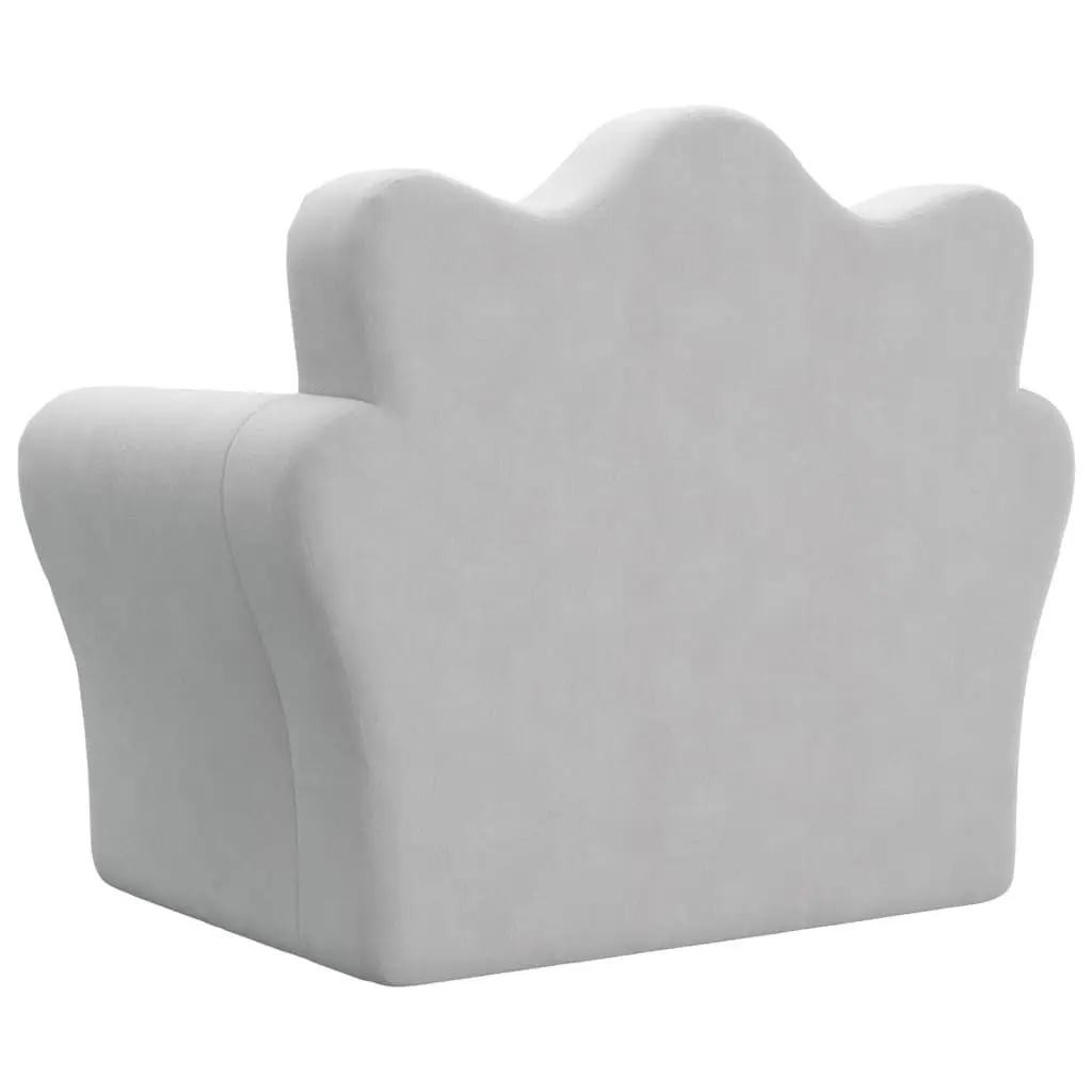 Kids Sofa Bed Grey Soft Plush 2-in-1 Folding Armchair Children's Furniture