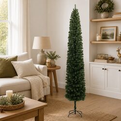 270cm Slim Christmas Tree with Metal Support