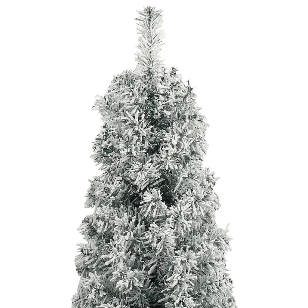 Slim Christmas Tree 270cm White Flocked Snow PVC Stand Holiday Seasonal