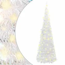Artificial Christmas Tree Pop-up 50 LEDs White 120cm 8 Lighting Modes Holiday