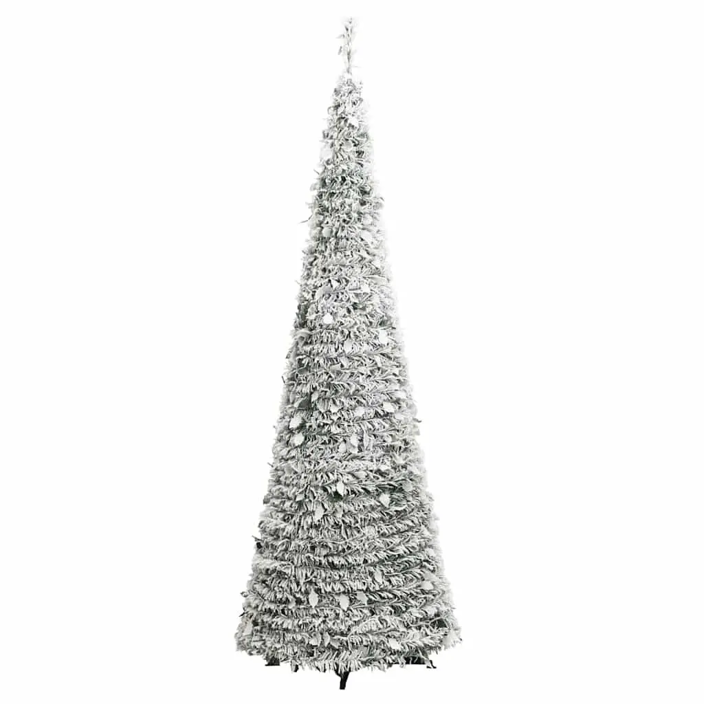 Artificial Christmas Tree White 150cm Flocked Snow with 100 LEDs