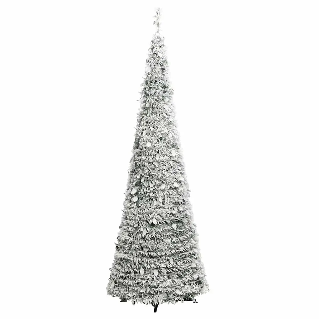 Artificial Christmas Tree White 210cm Flocked Snow 8 Lighting Modes