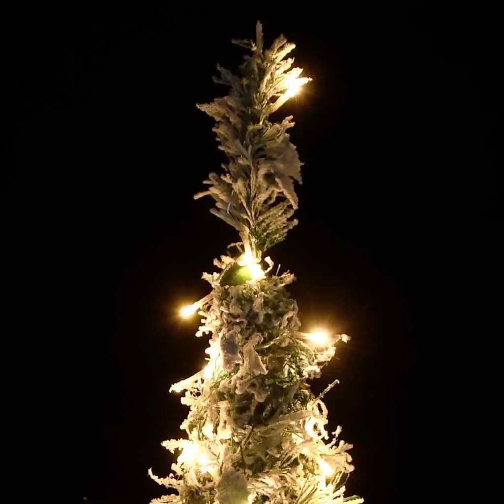 Artificial Christmas Tree White 210cm Flocked Snow 8 Lighting Modes