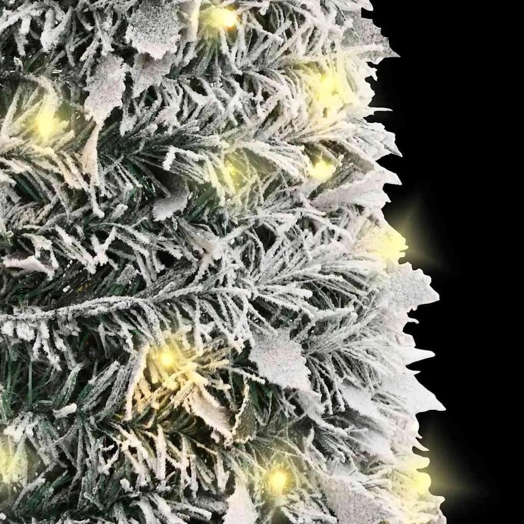Artificial Christmas Tree White 210cm Flocked Snow 8 Lighting Modes