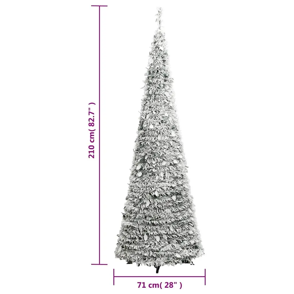 Artificial Christmas Tree White 210cm Flocked Snow 8 Lighting Modes