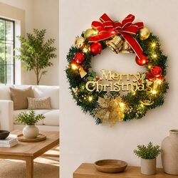 30cm Christmas Wreath: Bright and Festive