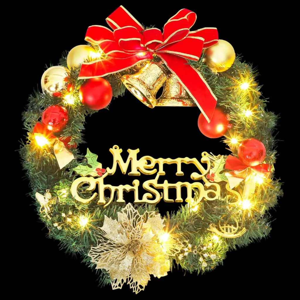 Christmas Wreath Green 30cm LED Lights Holiday Home Decoration
