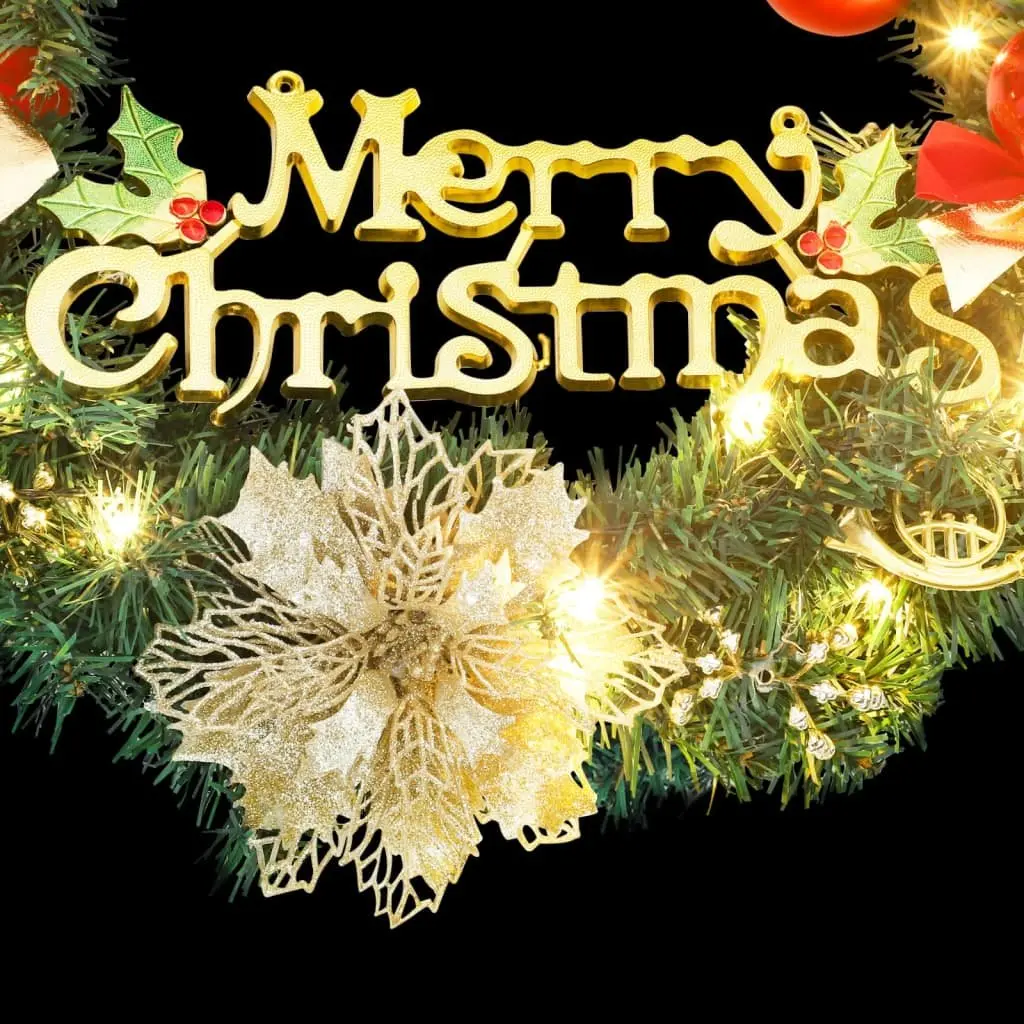 Christmas Wreath Green 30cm LED Lights Holiday Home Decoration