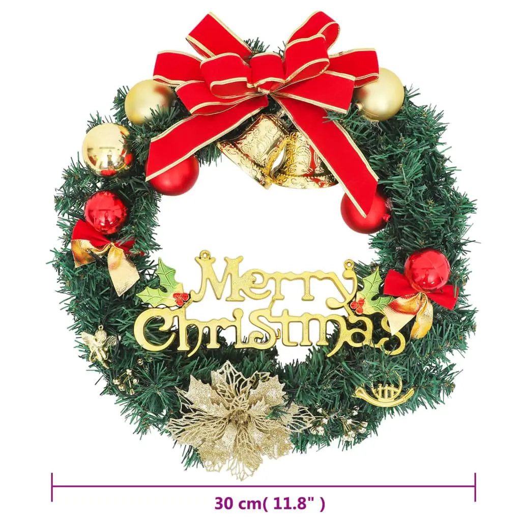 Christmas Wreath Green 30cm LED Lights Holiday Home Decoration