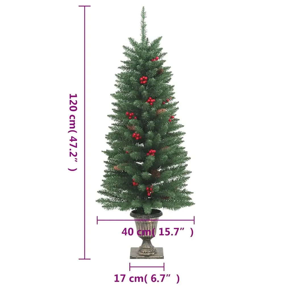 Artificial Christmas Trees Green 120cm LED Lighted 2 Piece Holiday Decoration
