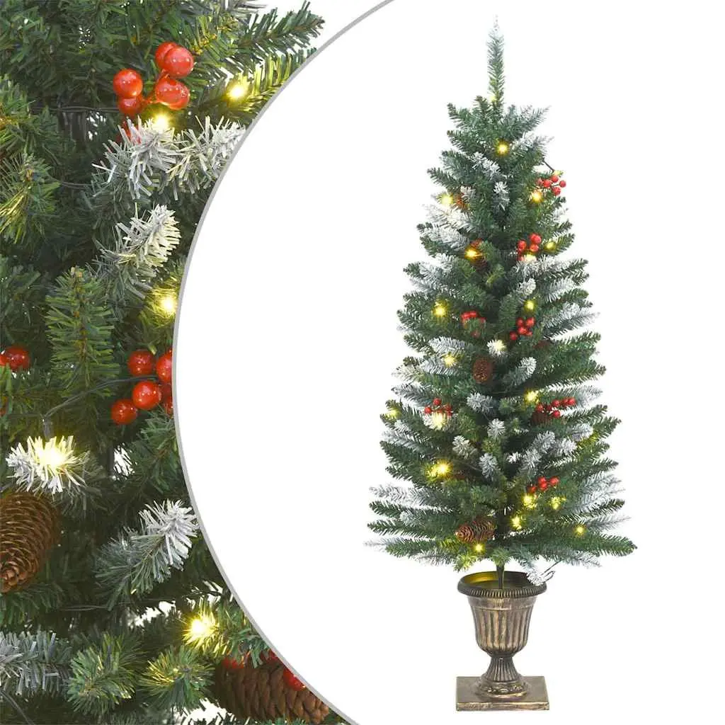Artificial Christmas Tree Green 120cm with 100 LEDs and 8 Lighting Modes for Holiday Decoration