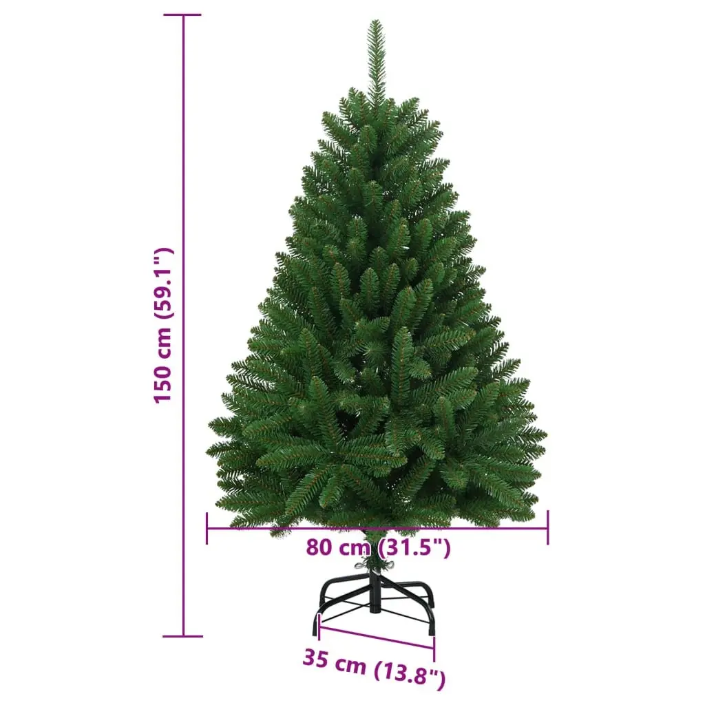 Artificial Christmas Tree Green 150cm Hinged Branch Construction