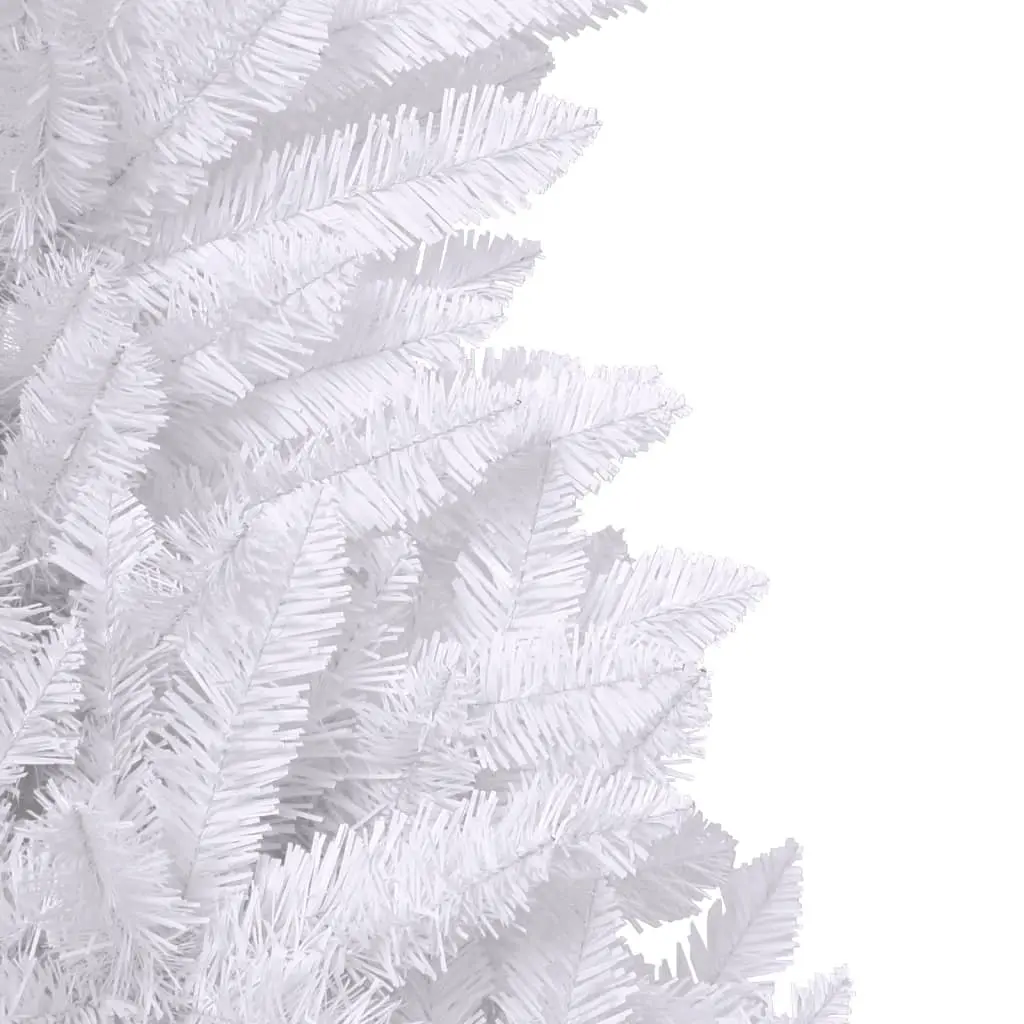 Artificial Christmas Tree White 180cm Hinged Construction with PVC Tips and Metal Stand