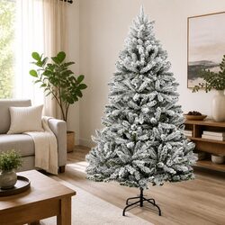 180cm White Flocked Christmas Tree