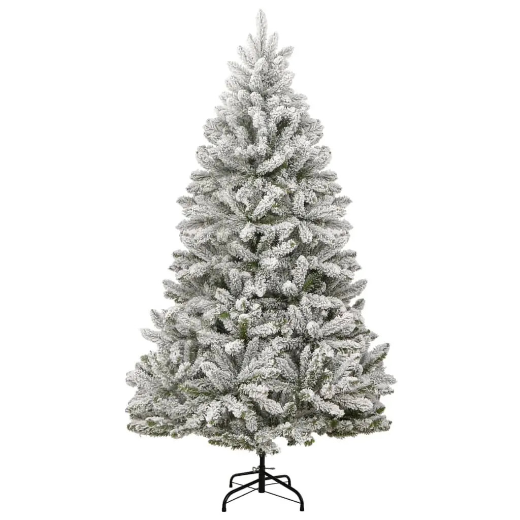 Artificial Christmas Tree White 240cm Hinged Construction Realistic PVC Tips