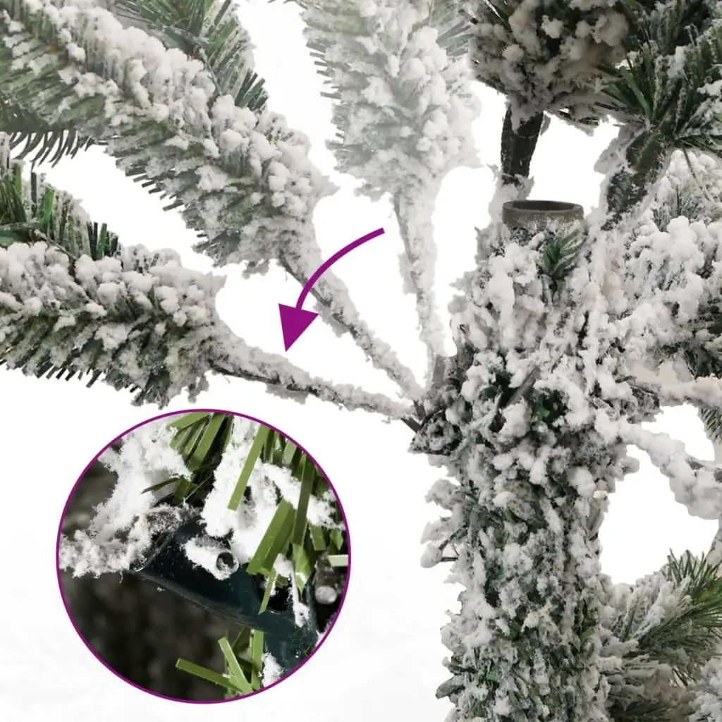 Artificial Christmas Tree White 240cm Hinged Construction Realistic PVC Tips