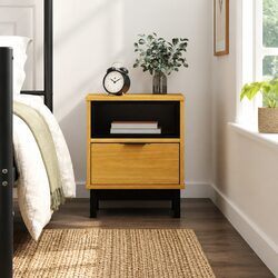 Brown Nightstand 40x35x50 cm with Storage Options