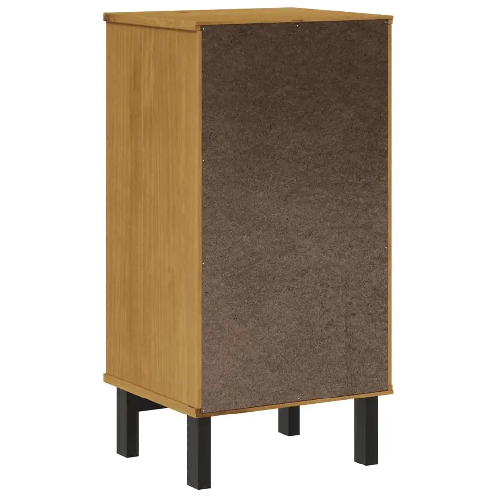 Bedside Cabinet Brown Solid Pine Wood 2 Drawers Storage Table