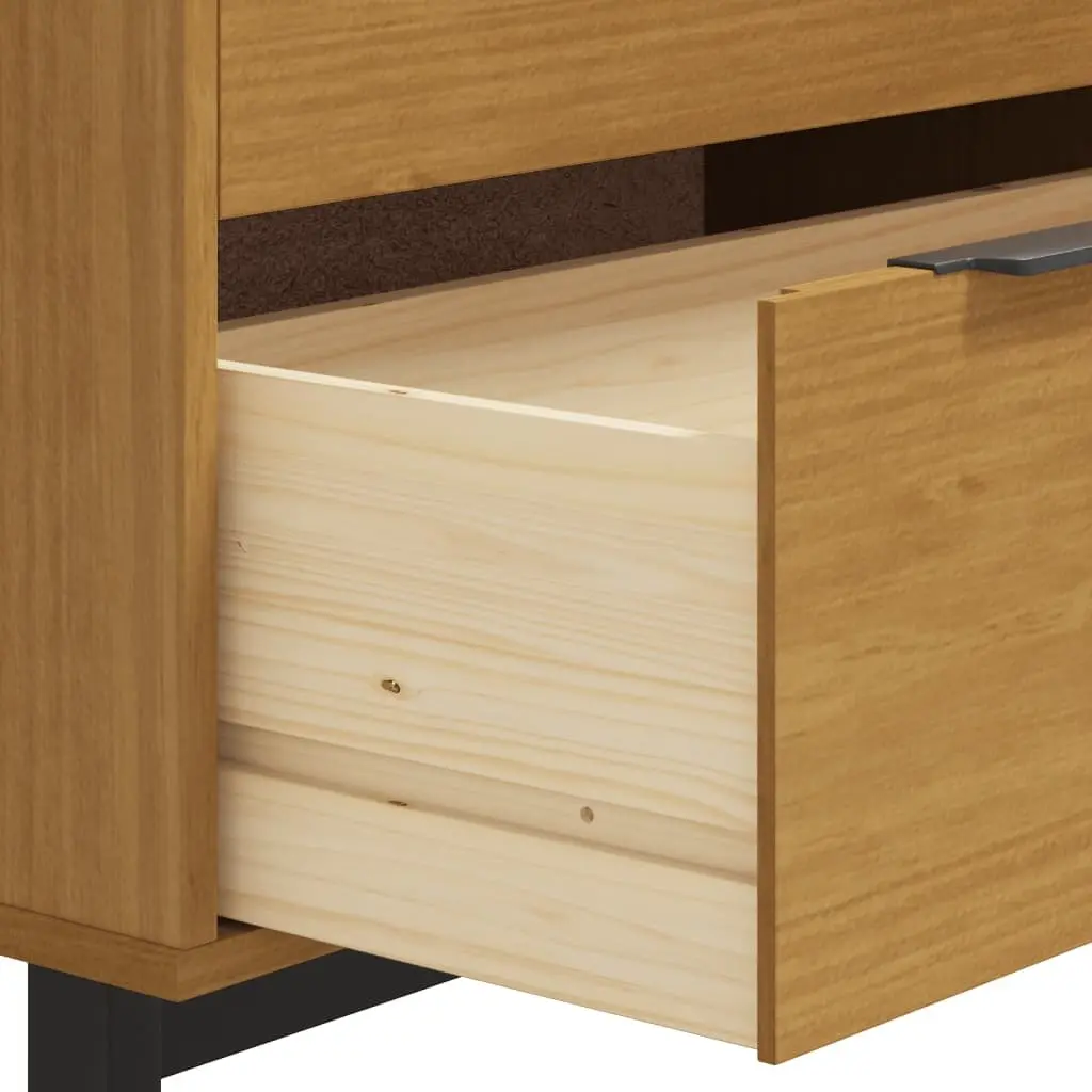 Drawer Cabinet Brown 80x40x80 cm Solid Pine Wood 2 Drawers