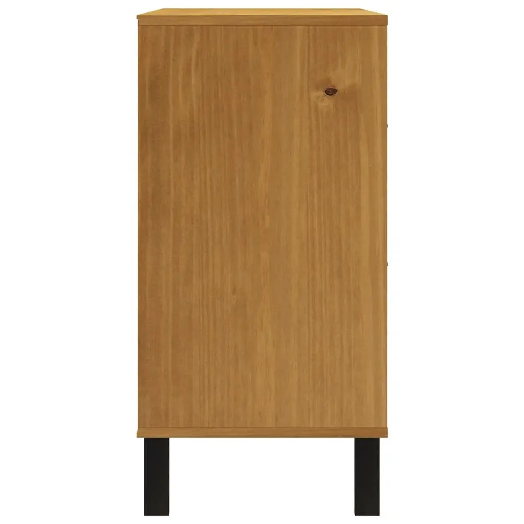 Drawer Cabinet Brown 110x40x80 cm Solid Pine Wood 4 Drawers and 1 Open Compartment Storage Organizer