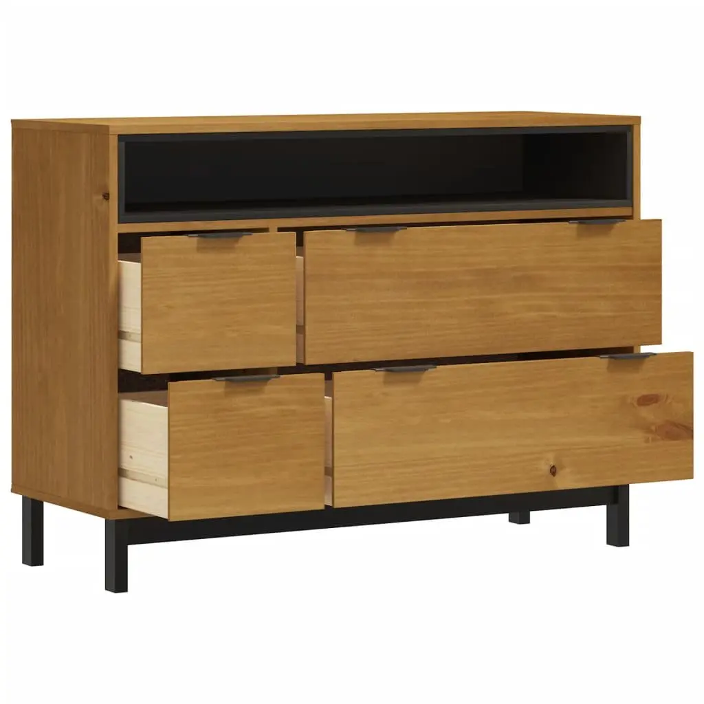 Drawer Cabinet Brown 4 Drawer Wooden Storage Organizer
