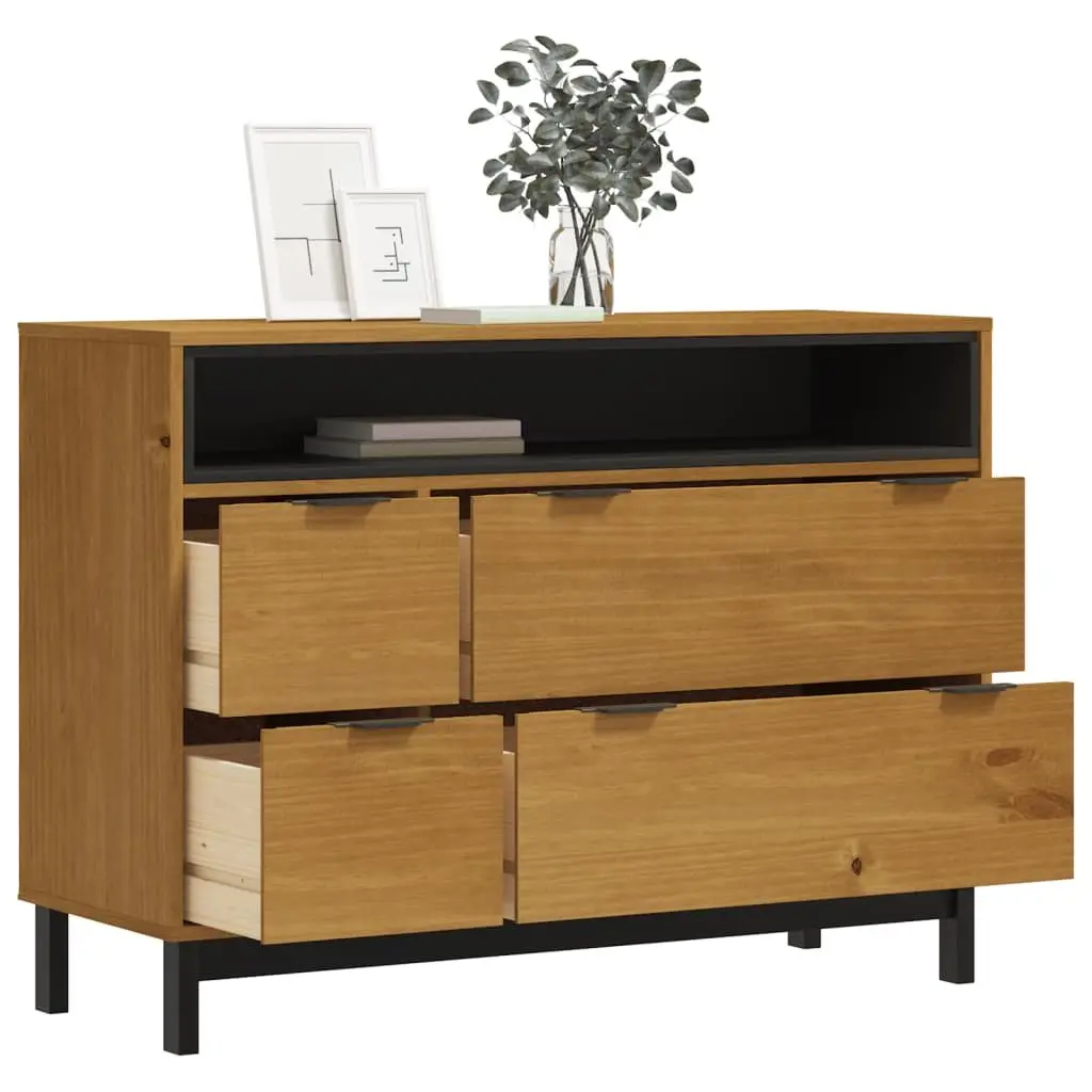 Drawer Cabinet Brown 4 Drawer Wooden Storage Organizer