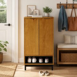 Shoe Cabinet with Rustic Charm and Space Efficiency