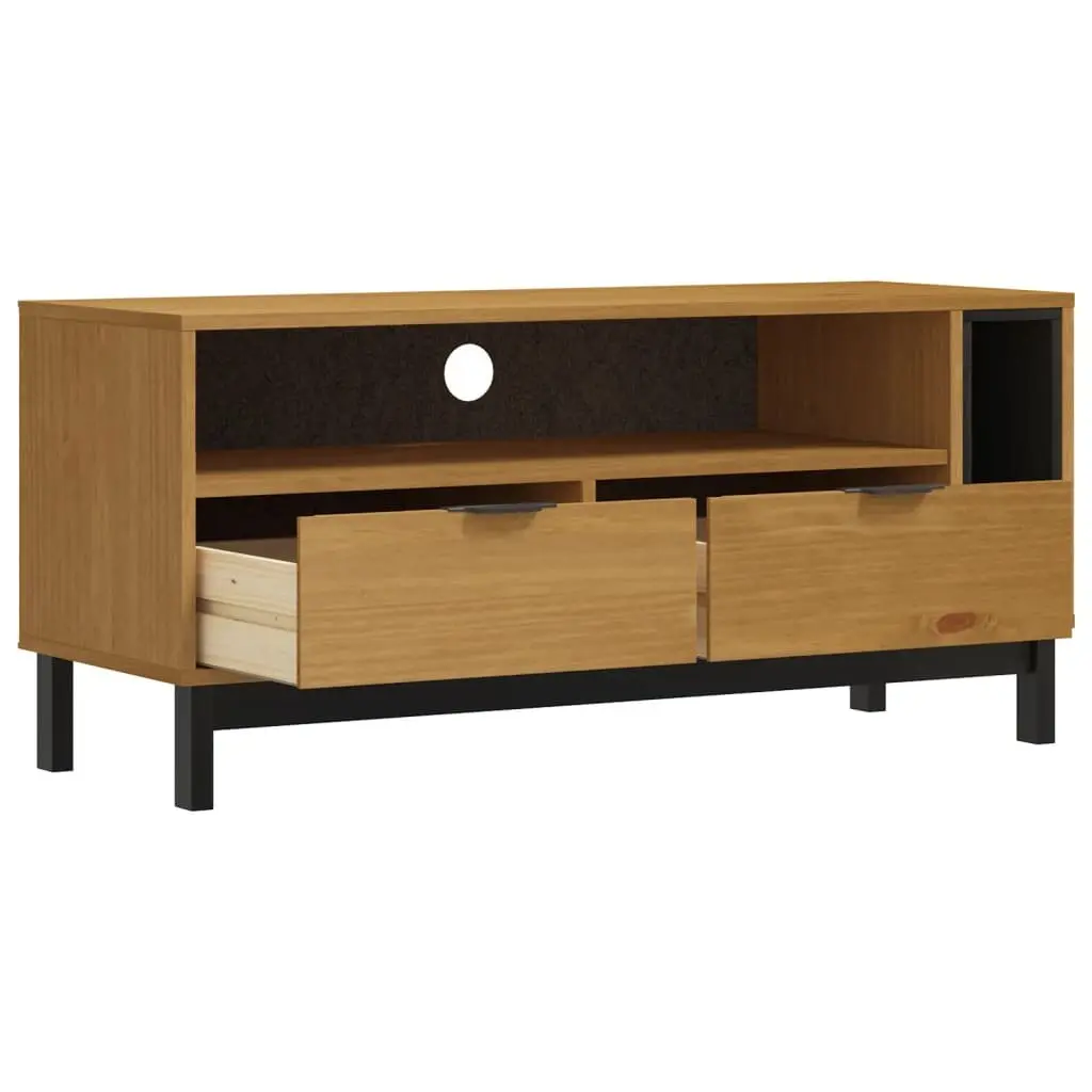 Media Unit 110x40x50 cm in Solid Pine Wood