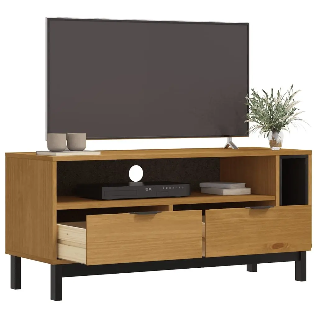 Media Unit 110x40x50 cm in Solid Pine Wood
