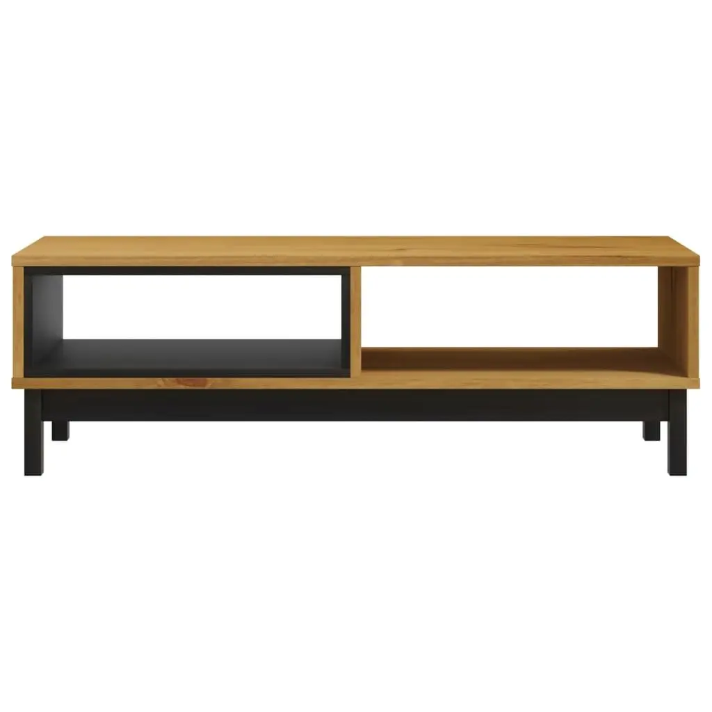 Coffee Table Brown Solid Pine Wood Storage Living Room Furniture