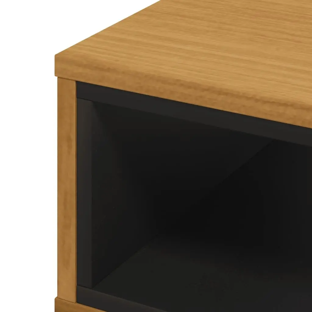 Coffee Table Brown Solid Pine Wood Storage Living Room Furniture