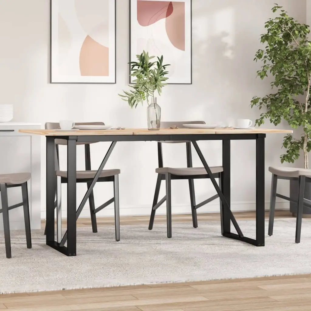Dining Table Legs O-Frame 140x60x73 cm Steel Black Industrial Design Support
