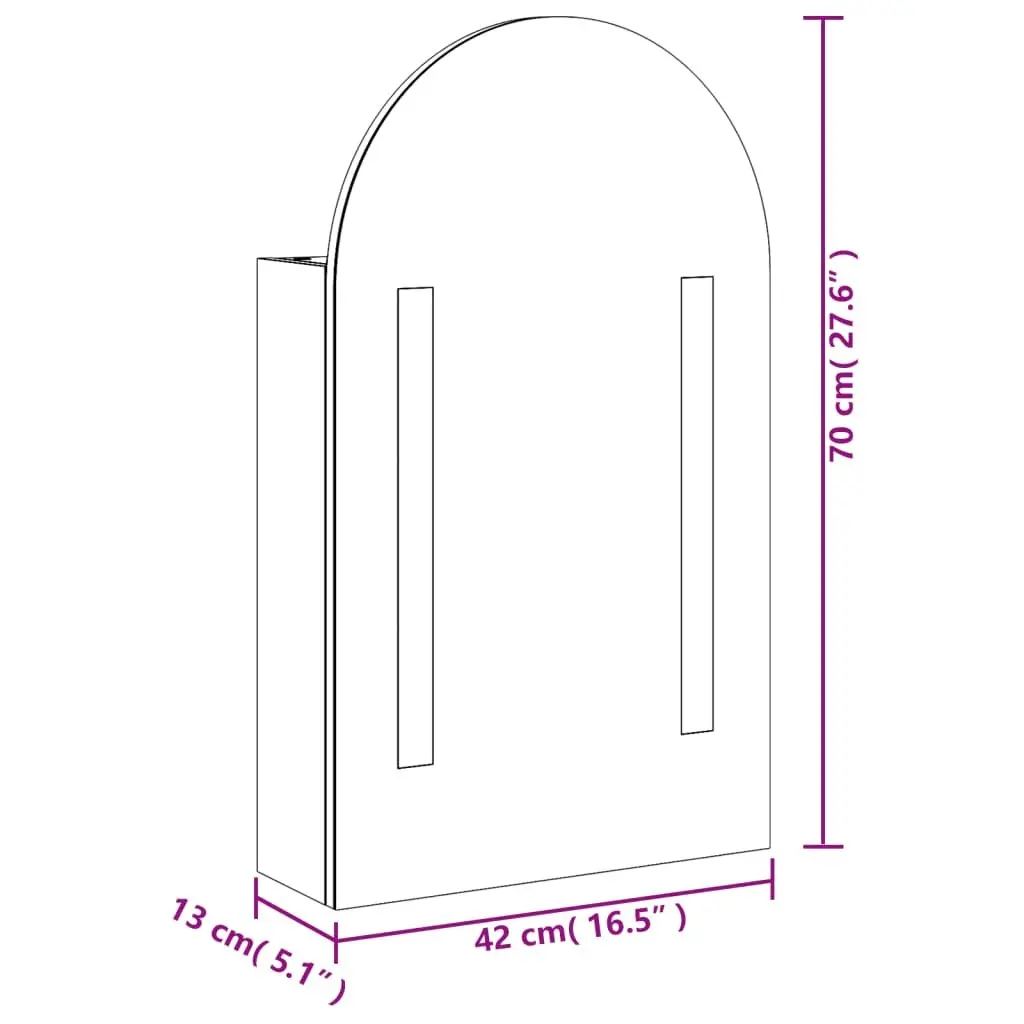 Arched Bathroom Cabinet with LED Light