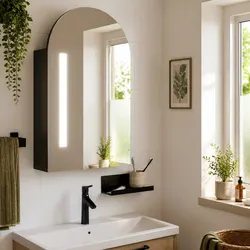 Compact LED Bathroom Mirror Cabinet - Wall-Mounted Design