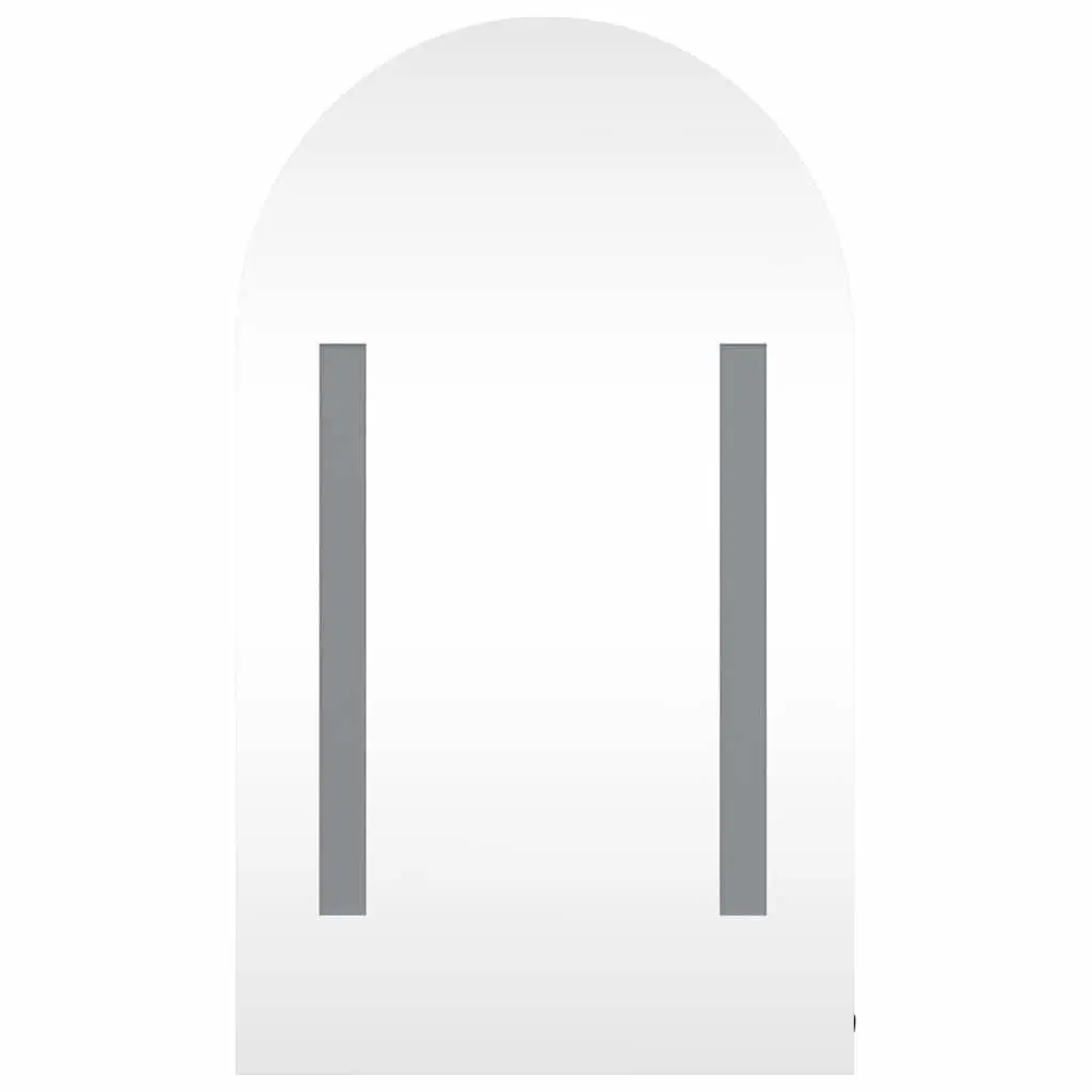 Bathroom Mirror Cabinet with LED Light Arched Wall-Mounted Storage Black