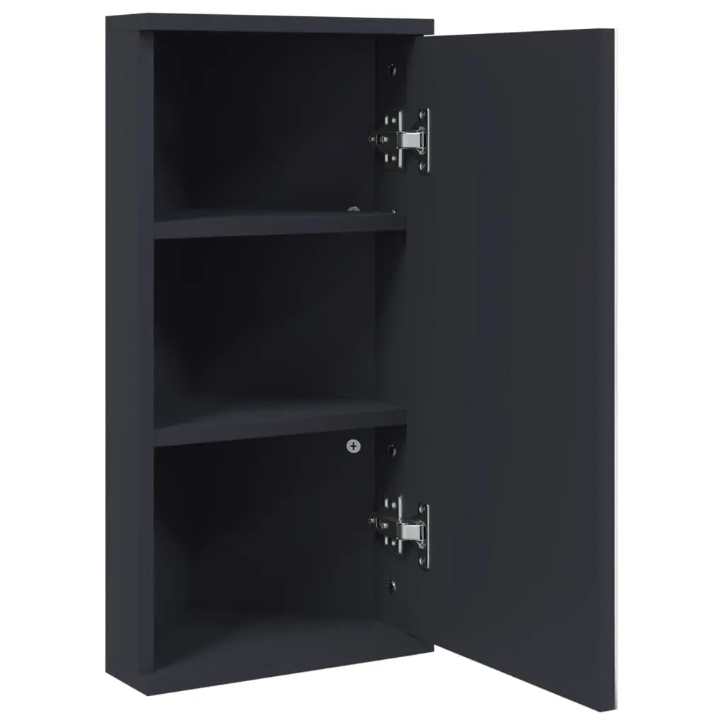 Corner Bathroom Cabinet Grey Wall-Mounted 30x24x60cm with Removable Shelves