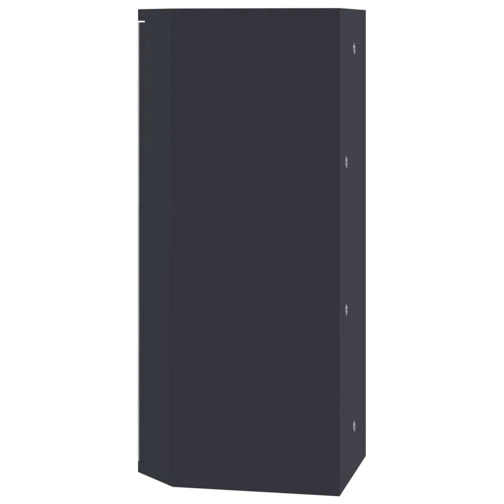 Corner Bathroom Cabinet Grey Wall-Mounted 30x24x60cm with Removable Shelves