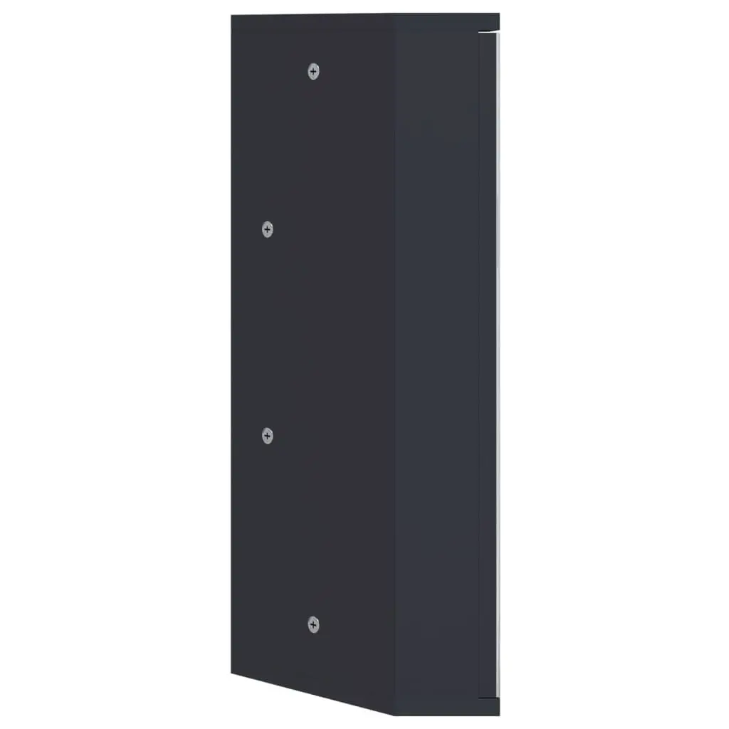 Corner Bathroom Cabinet Grey Wall-Mounted 30x24x60cm with Removable Shelves