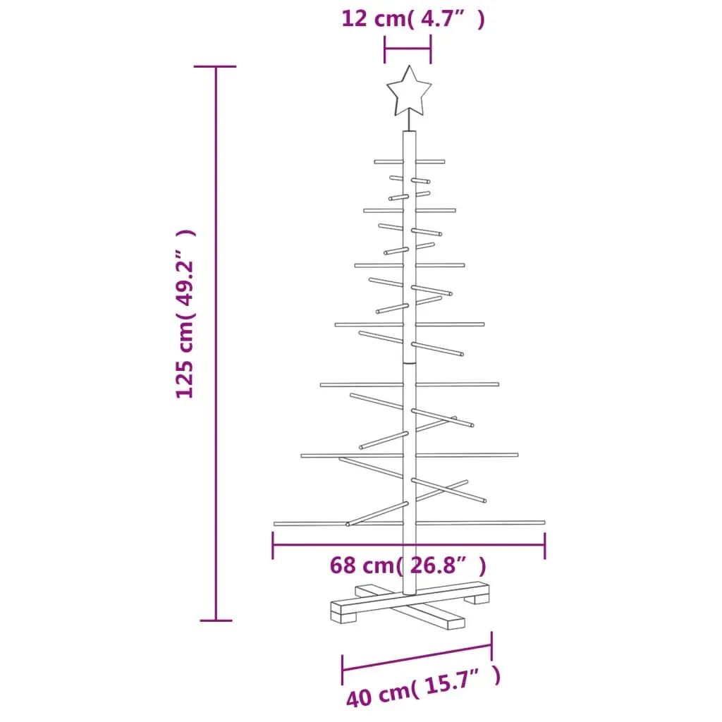 125cm Wooden Christmas Tree with Pine Stand