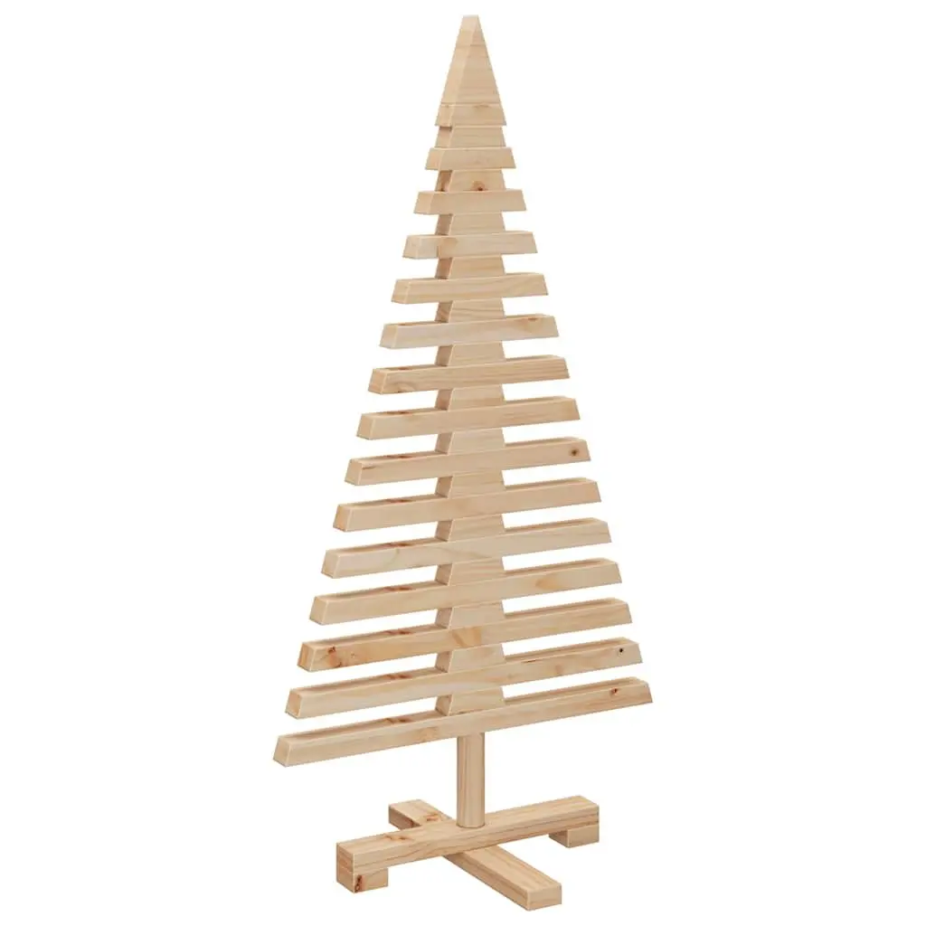Wooden Christmas Tree Decoration 90cm Solid Pine Wood Rustic Holiday Home Decor